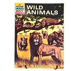 VTG 1st Ed. 1962 How and Why Wonder Book of Wild Animals, 5027, PB